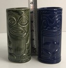 Set Of 2 Tiki Mug Ceramic Shonfeld s Green   Blue Hawaiian Luau