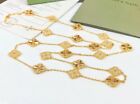 Van Cleef   Arpels Vintage Alhambra 20 Motifs 18k Yellow Gold Diamond Necklace