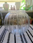 Antique 1920s-30s Zipper Pattern Hoosier Ball Canister  Rare  Top Condition 