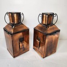 2 Port  starboard Bronze Tone Outdoor Lantern With Burner   Wick Unused Nautical