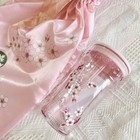 Starbucks Japan Sakura 2026 Glass Tumbler 473ml Pink W Gift Bag Set