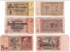 Wwii Nazi Germany Lot Banknotes  Coins    Hitler Head Stamps Third Reich Vg  f 
