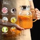 Glass Pitcher Squama Designed  Glass Water Pitcher With Lid And Spout For Col   