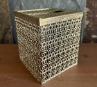 Gold Filagree Tissue Box Cover Hollywood Regency Square Vintage Vanity Decor