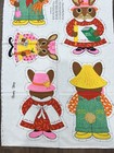 Vintage  Bunny Hop Family Farmer Pattern  Cut   Sew  Carrot Overalls Uncut Cute