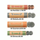 128 Pcs Assorted Heavy Duty Coin Wrappers Rolls For Penny nickel dime quarter