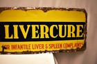Vintage Chemist Sign Jammi s Liver Cure Infantile Liver Porcelain Enamel Rare 01