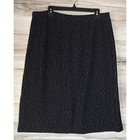 St  John Knit Skirt Women 16 Black Multi Confetti A-line Made In Usa