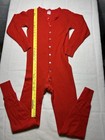 Vtg Duofold Red Union Suit Sz Medium Underwear Thermal Base Layer Usa Made Flaw