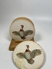Set Of 4 Vintage Coasters Wild Birds Quail Pheasant Grouse W stand