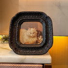 3x3 Vintage Small Picture Frame  Antique Ornate Black Square Photo Frame For Tab