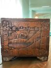 Well Carved Antique Chinese Camphor Hard Wood Chest  28  X 14  X 14   Circa 1920