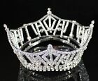 Miss America Mid-size Full Crown Austrian Rhinestone Tiara Pageant Silver T1297
