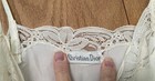 Vtg Christian Dior Womens Ivory Long Slip Nightgown Dress 32  Lace Please Read