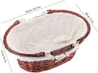 14 1x11x6 7in Natural Wicker Basket Premium Willow W Handle Linen Cotton