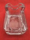Vintage Art Deco Heavy Glass Crystal Ashtray Matchbook Holder Diamond Match Co 