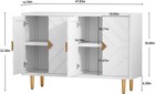 48   Modern Sideboard Buffet Storage Cabinet W  4 Doors White