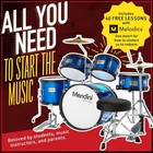 Mendini Kids Starter Drum Set 5 Piecew  Bass  Toms  Snare - Blue Metallic