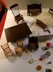 Vintage Lot Of Miniature Dollhouse Items - Mixed Lot W furniture   Accessories