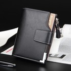 Men Leather Wallet Id Credit Card Holder Clutch Bifold Pocket Zipper Coin Purse