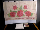 1977 Vintage Rug Canvas Roses Artcraft Concepts With Instructions Chart No Yarn
