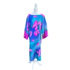 Vintage Flora Kung Maxi Size 14 Vibrant Floral Multi-color Caftan 100  Silk