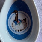 Goose Spoon Rest George By Fabrizio 1985 Country Duck - Blue White - Japan