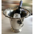 Vintage Poole Silver Plate Champagne Bucket Lion Head Handles Ice Wine Cooler