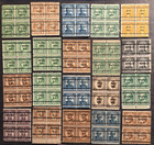 United States Bureau Precancelled Stamp Blocks Wholesale Lot  1923 - 1932   650 