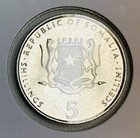 2002 Somalia 5 Shilling Elephant Coin African Wildlife Animal Fao Km 45