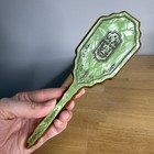 Antique Dupont Arlton Celluloid Hair Brush Mint Green Pearloid Art Deco Floral