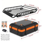 Universal Extendable Roof Rack Cargo Basket With Wind Fairing  Waterproof Bag  