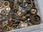 Huge Lot Of 100  Vintage Silver   Gold Tone Wrist Watch Crowns - 40g