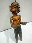 Antique Old Rare Wooden Hand Carved Painted Indian Woman Figure Putali Statue