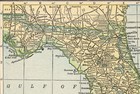 1910 Antique Florida State Map Florida Gallery Wall Decor  Smap 3089