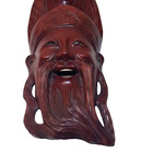Vintage Hand Carved Rosewood  Chinese 5  x9   Wall Mask Art