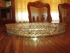 Vintage Filigree Mirror Vanity Tray  Gold  Floral Oval Perfume Tray 