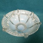 Vintage 30s Art Deco Blue Frosted 3 Chain Glass Ceiling Light Shade 10 5 