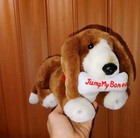 Vintage Dakin Basset Hound Puppy Dog Jump My Bones Plush Stuffed Laying 1986   c