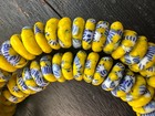 Authentic African Trade Beads Yellow Blue Fused Glass Krobo Beads From Ghana 10