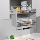 Kitchen Pull Down Shelf Upper Cabinet 2-tier Pull Down Cabinet Organizer Rack
