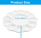 8 Inch 13 Well Porcelain Watercolor Palette   White Ceramic  Round Mixing Tray 