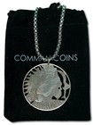 Hobo Coin Cut Coin Skull Indian Native American Art Necklace Jewelry Us Dollar