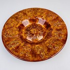 Vintage Star Signs Zodiac Glazed Ceramic Plate Embossed Brown Orange 26cm Rare