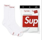 Supreme X Hanes Crew Socks - White  4 Pack  Size 6-12  same Day Shipping 