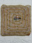 Lovely Vintage French  Lace Ombre Silk Satin Handkerchief Hanky Holder