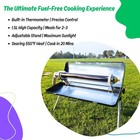 Rockcub Portable Solar Oven With Built-in Thermometer  1 5l High-capacity