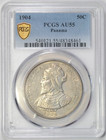 1904 Panama 50 Centisimos Pcgs Au55 Nice Coin