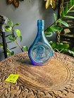 Vintage Wheaton Charles Lindbergh Lone Eagle Blue Carnival Glass Decanter Bottle
