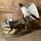 Book Of Knowledge Vintage Reproduction Mechanical Cast Iron Eagle Eaglets Bank